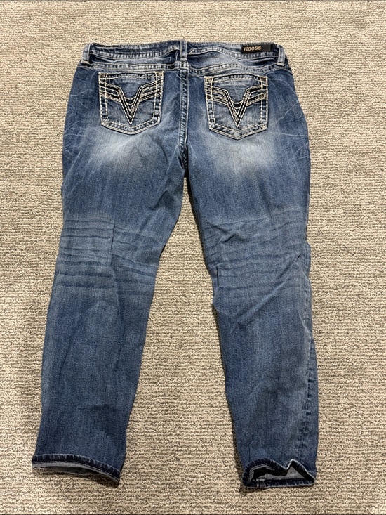 Vigoss Denim - Vigoss Women's Medium Blue Boyfriend Jeans with Contrast Stitching